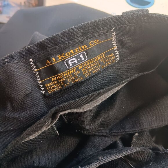 28x29 Vintage Black 1970's Stretch Knit Flared Pants Hook & Zipper Polyester - Picture 6 of 6